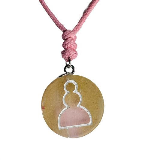 Sand Pink Pawn - Handmade Resin Chess Necklace