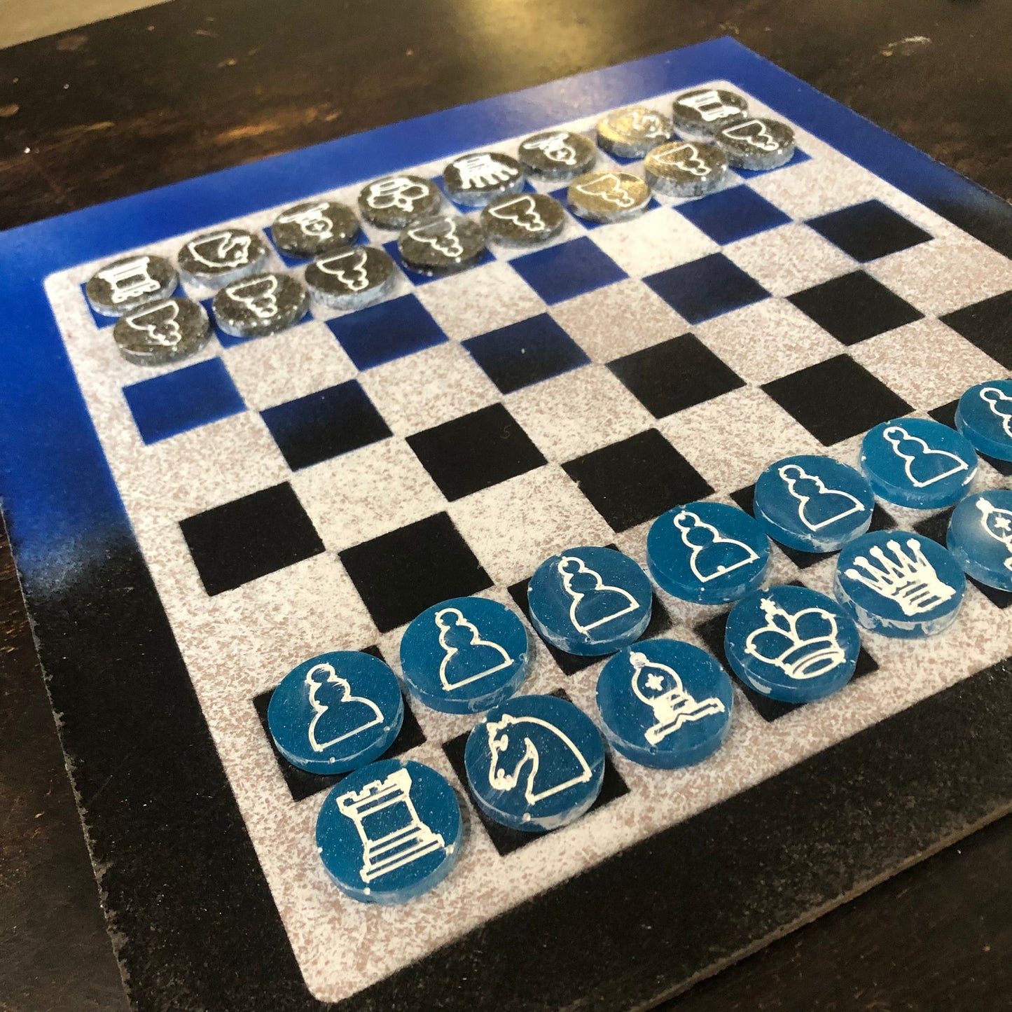 Speed Blue - Painted Chess Set