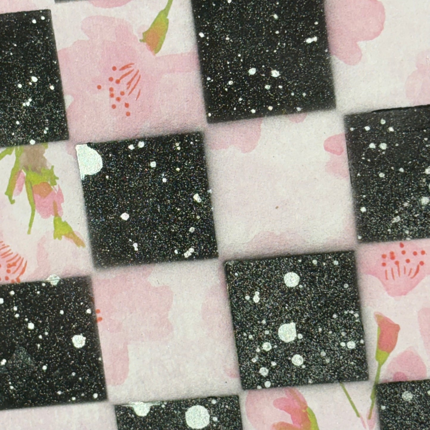 Soft Pink & Black - Scrapbook Chess Board