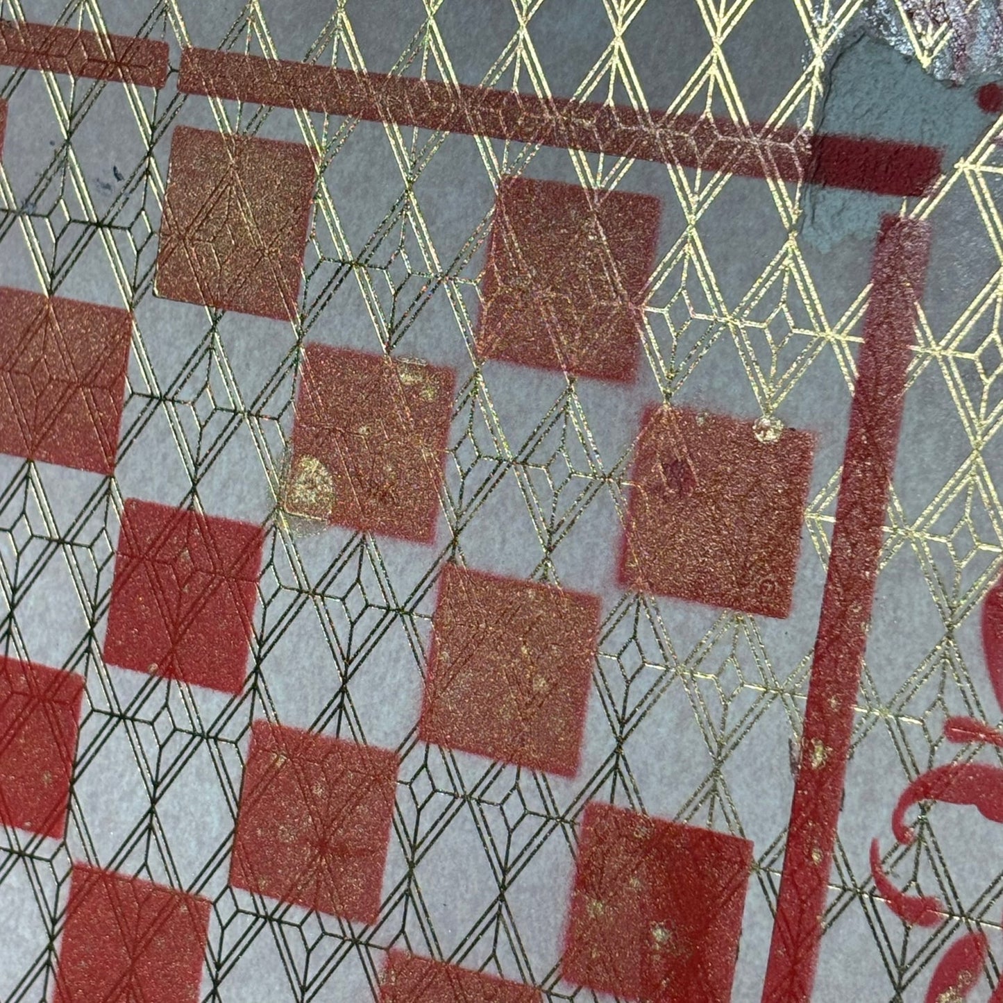 Red Prestige Gold Lining - Scrapbook Chess Board