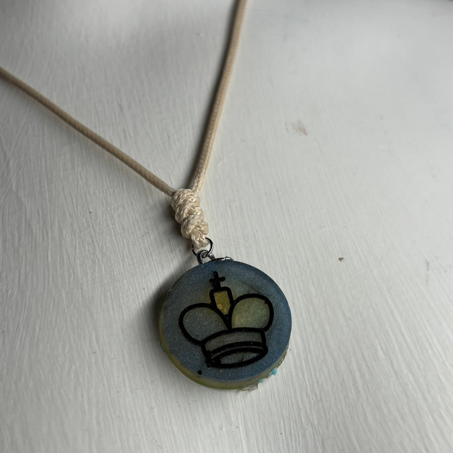 Vintage Classy King - Handmade Resin Chess Necklace