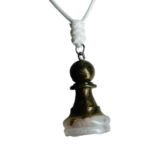 Vintage Green Pawn - Handmade Resin Chess Necklace