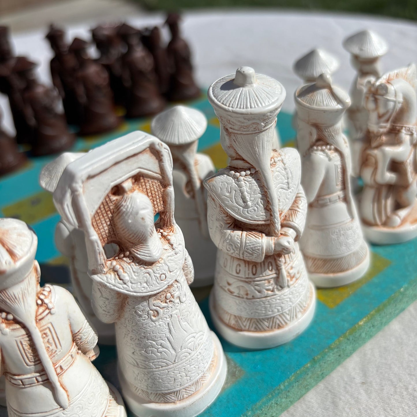 Yellow & Light Blue - Chinese Edition Chess Set