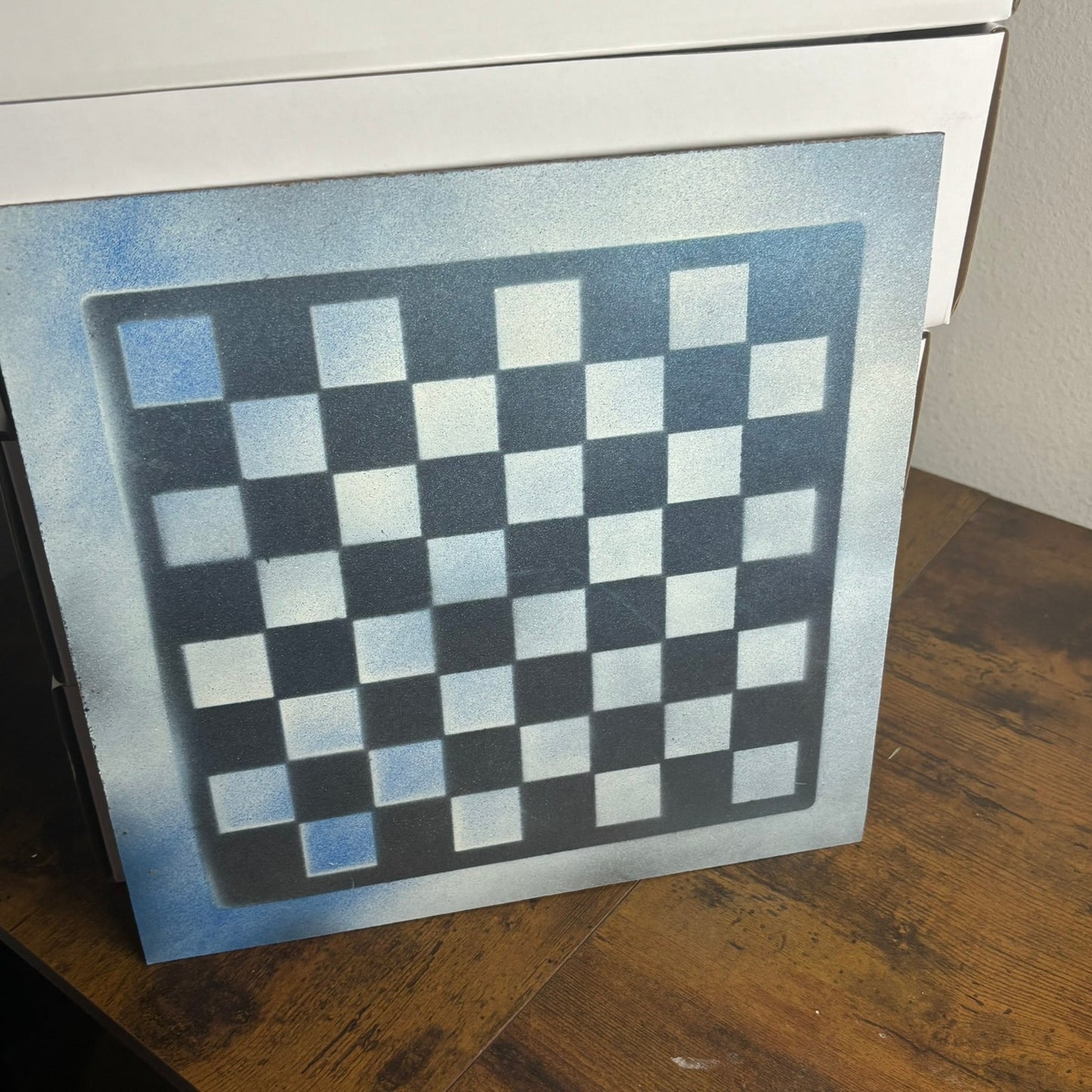 Metallic Blue - Painted Chess Board