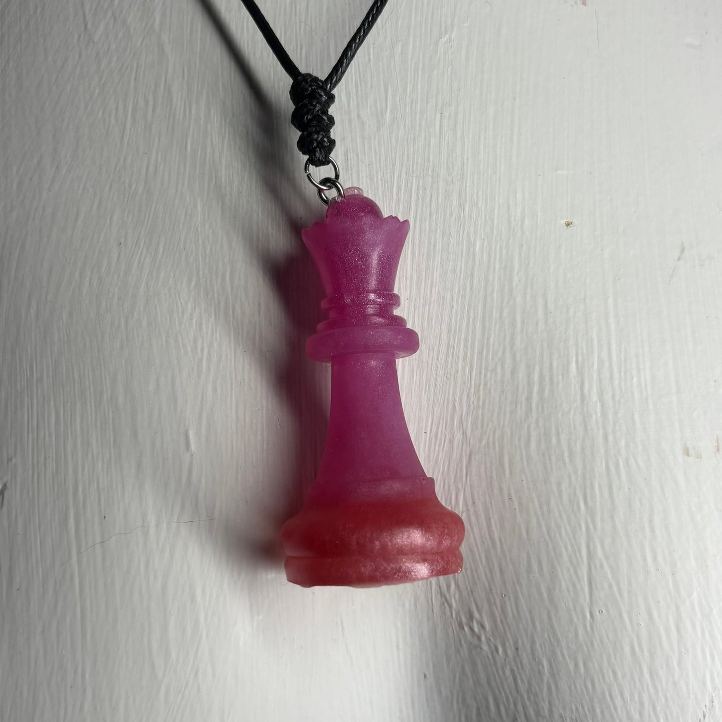 Pink Queen - Handmade Resin Chess Necklace