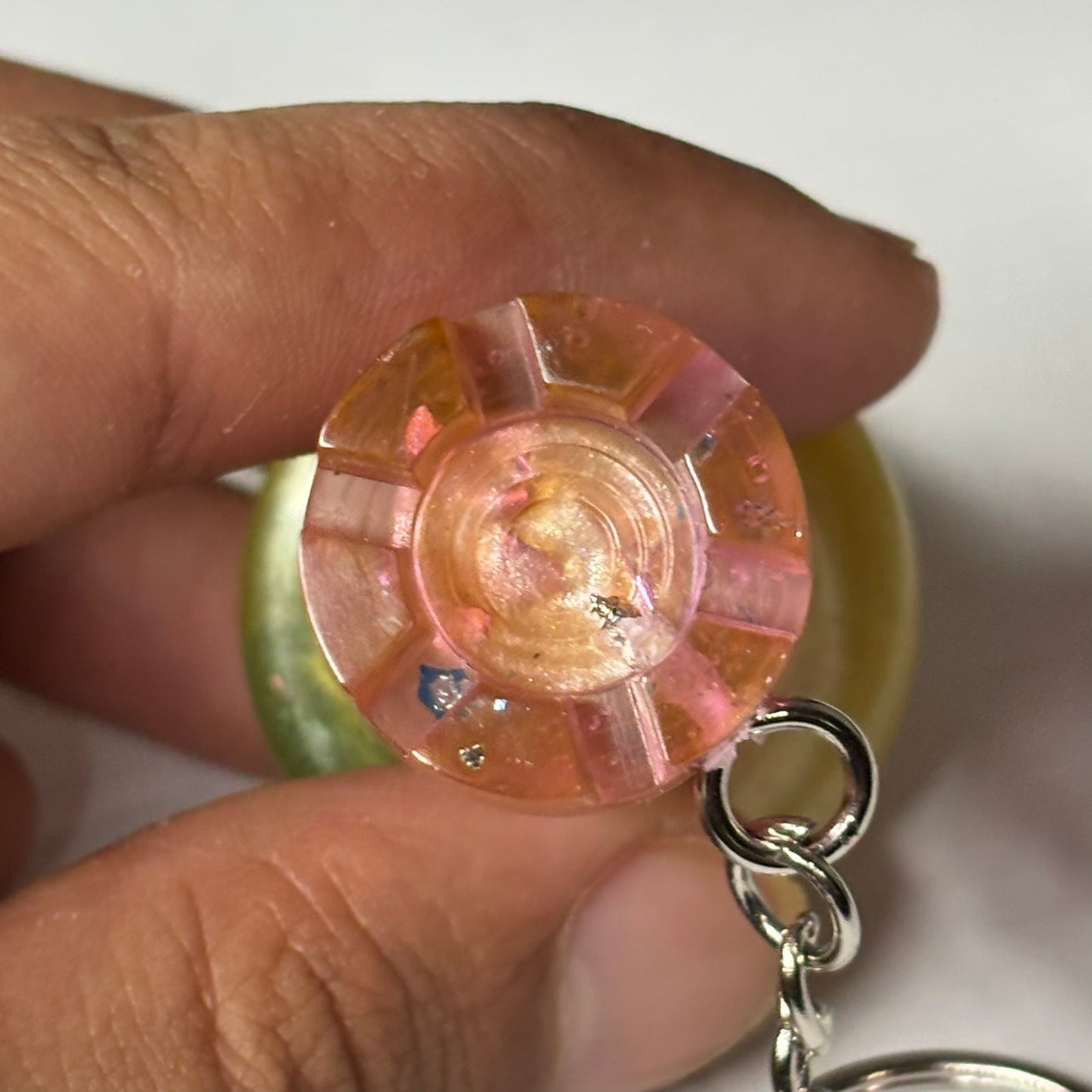 Sunny Pink Rook - Handmade Resin Keychain - Large Edition