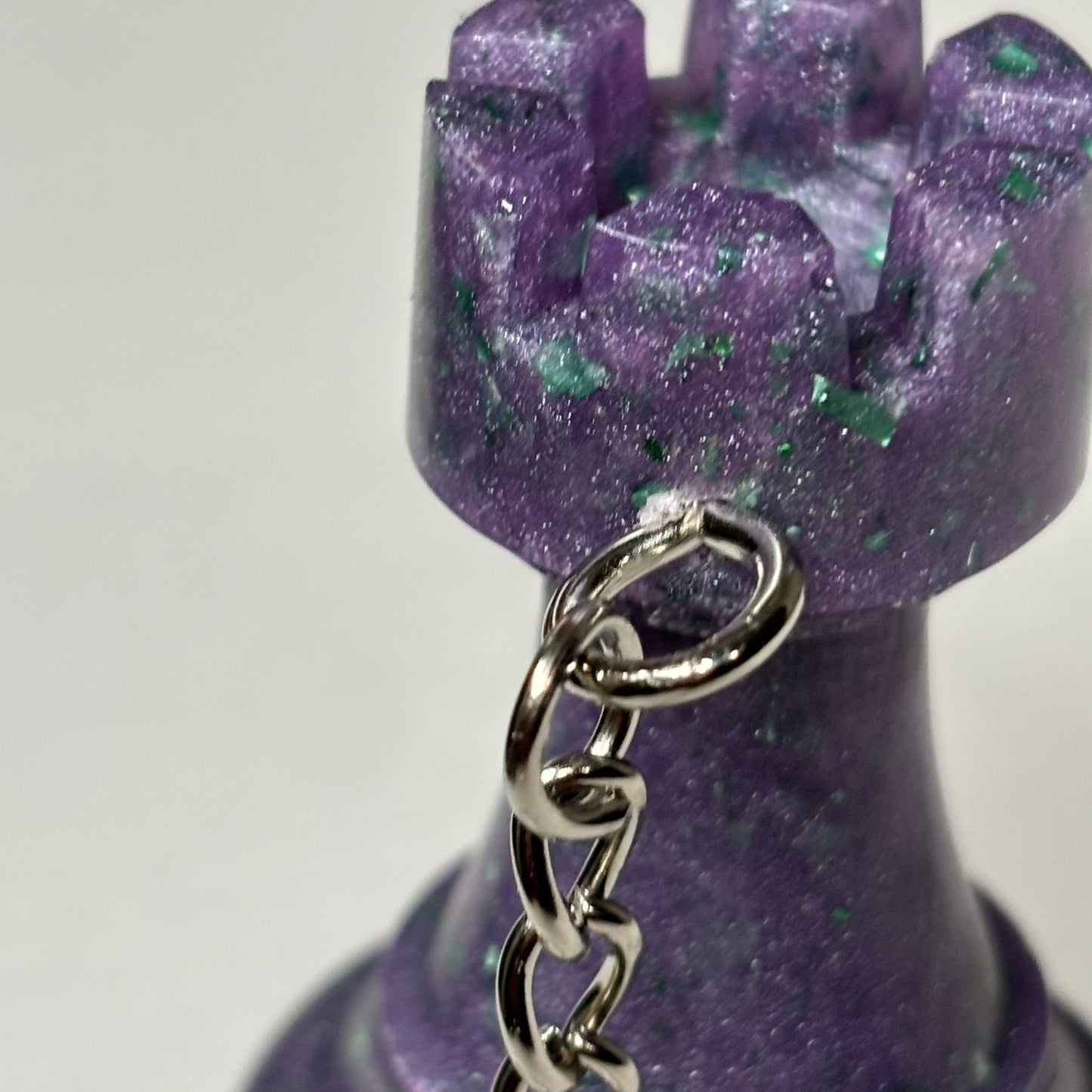 Midnight Purple Rook - Handmade Resin Keychain - Large Edition