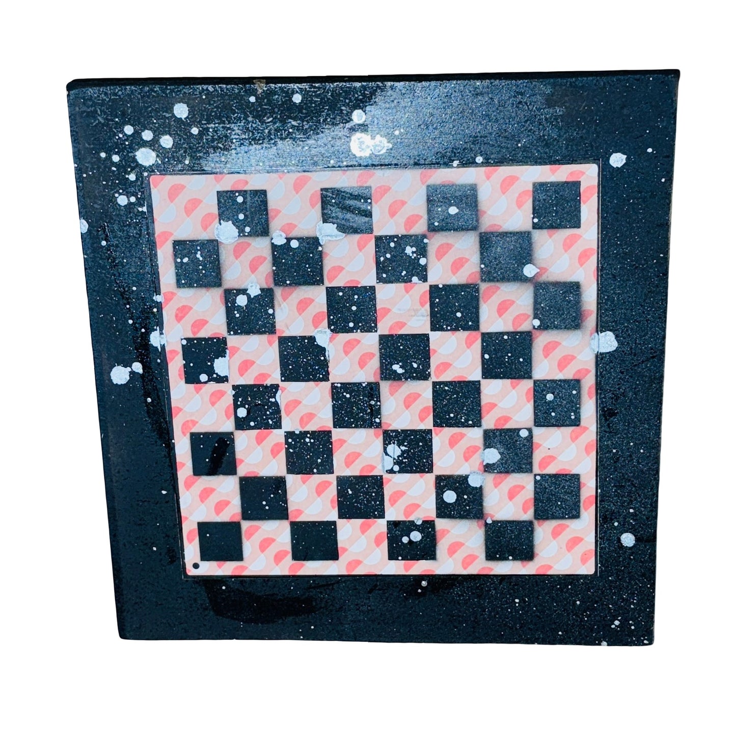 Peach Orange Chrome Drip - Large Scrapbook Chess Board