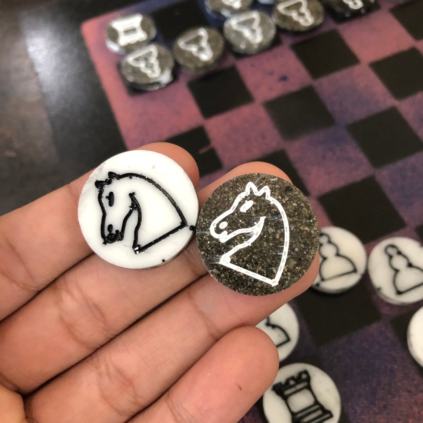 Purple Void - Painted Chess Set