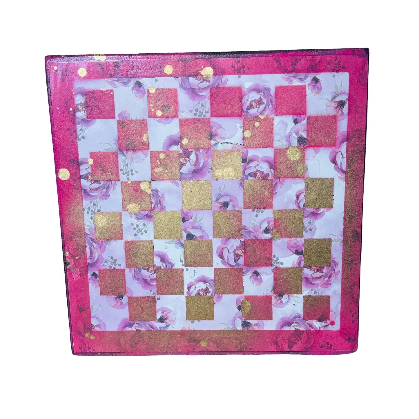 Gold Pink Lush - Scrapbook Chess Board