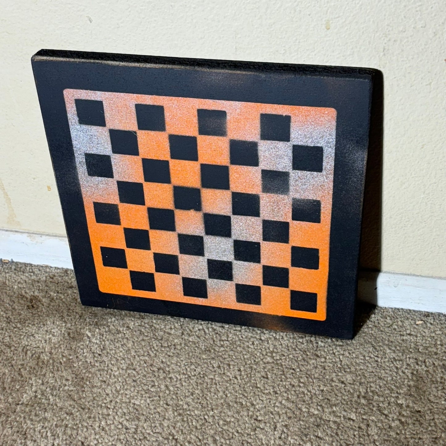 Blue Orange Mesh - Painted Chess Board