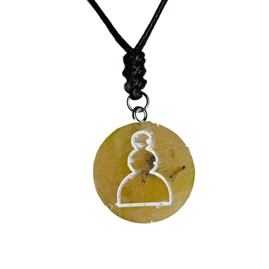 Sunshine Pawn - Handmade Resin Chess Necklace