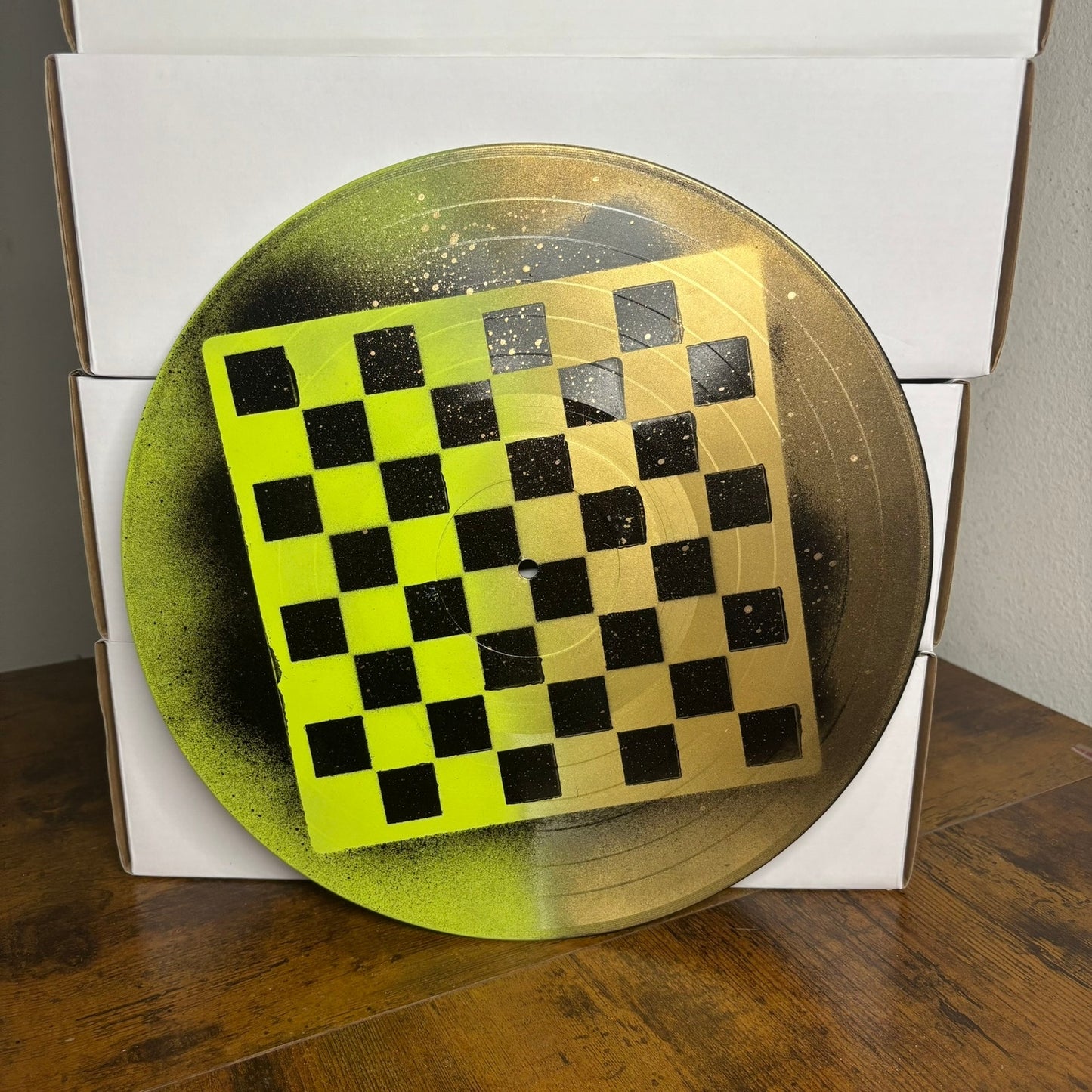 Golden Green Lime - Vinyl Chess Board