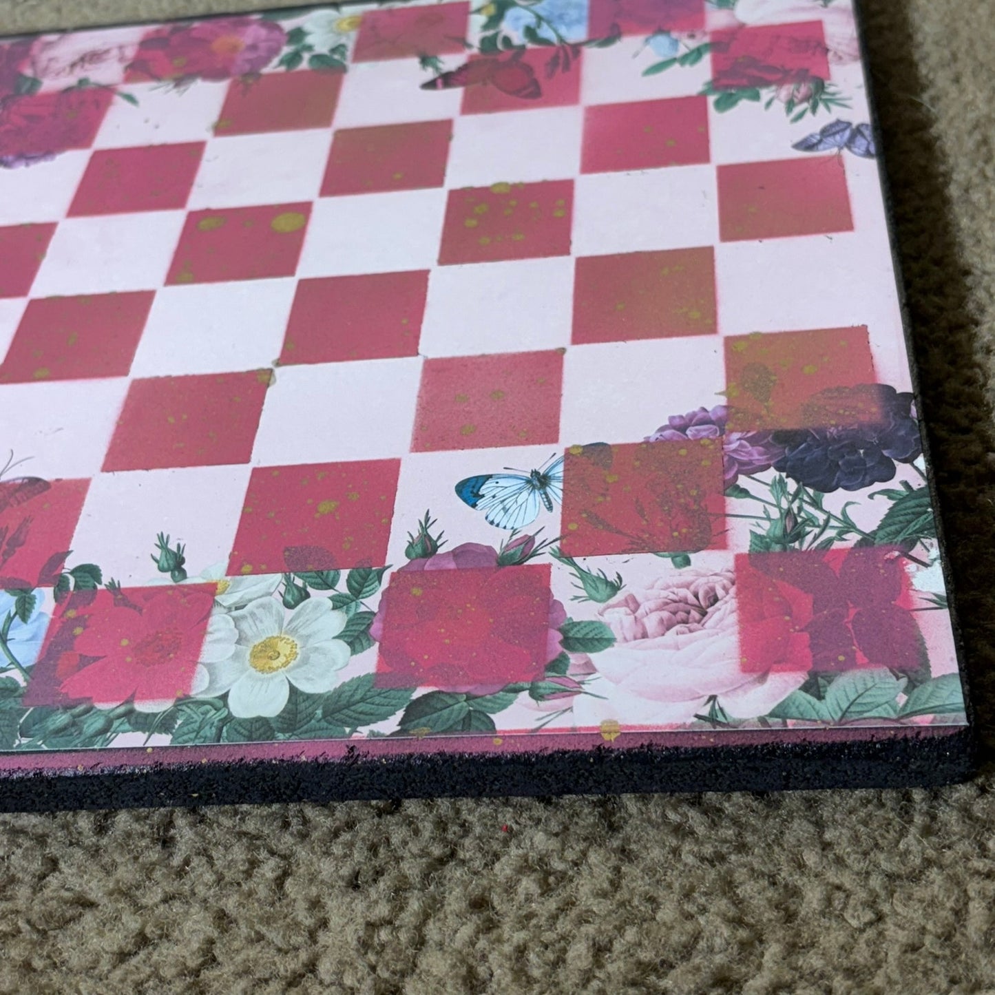 Hot Pink Garden - Scrapbook Chess Board