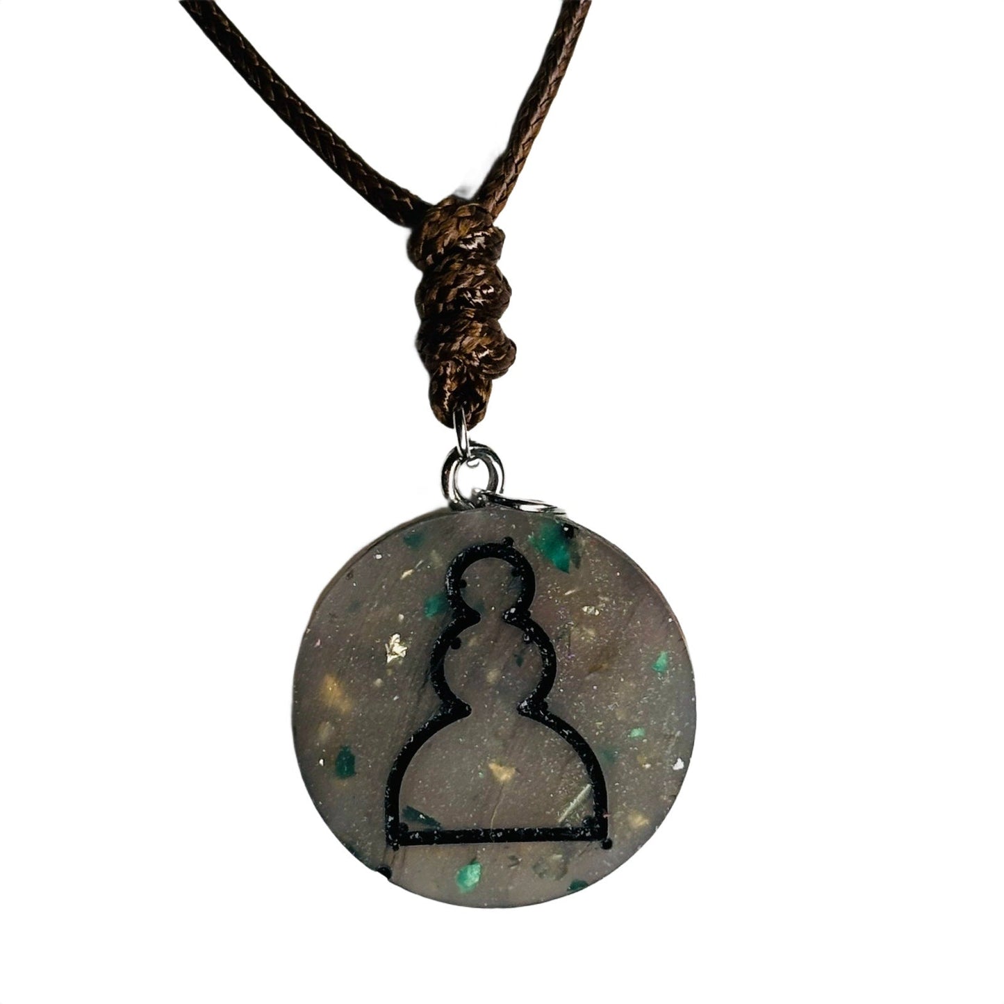 🎁 Classic Gray Pawn - Handmade Resin Chess Necklace (100% off)