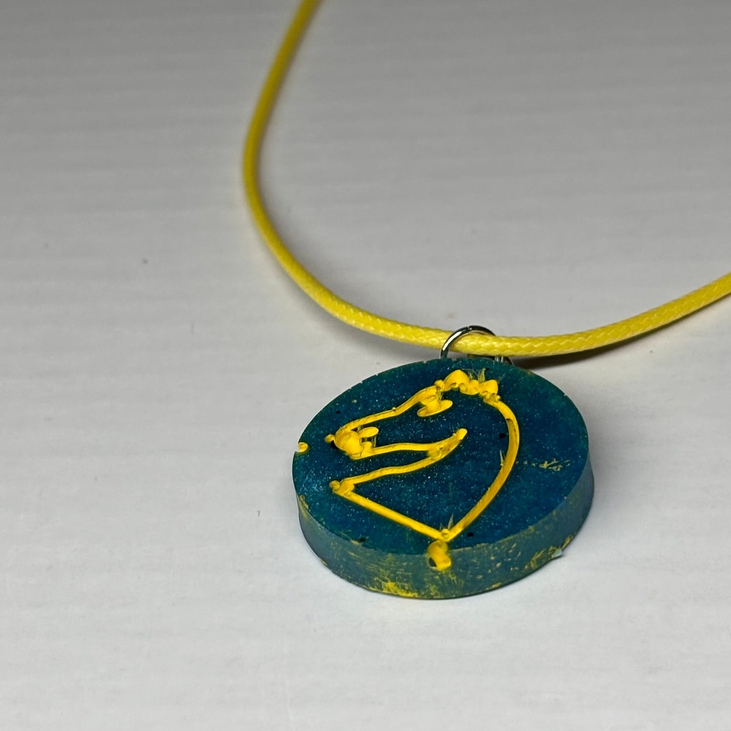 Blue Knight - Handmade Resin Chess Necklace