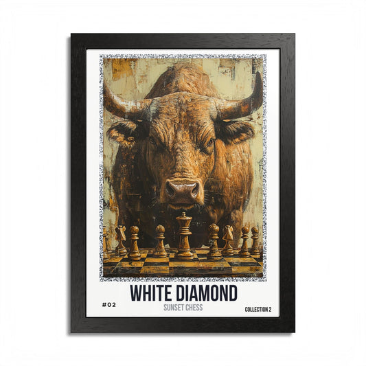 White Diamond - Collection 2 Card #02 - Sunset Card Poster Framed 12"x16"