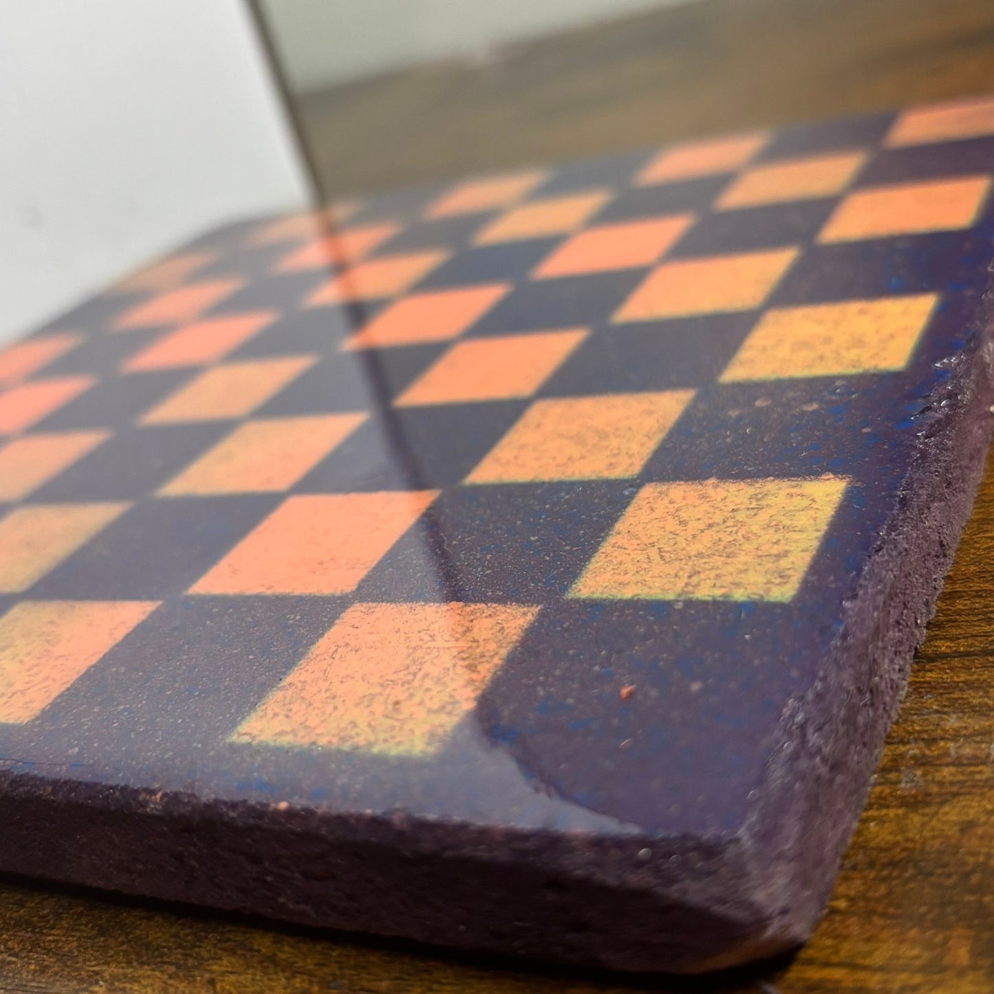 Purple & Orange - Resin Coated Chess Board