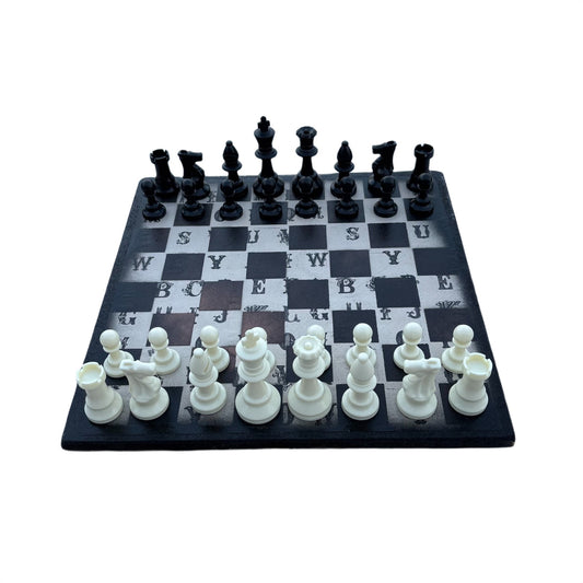 Vintage Letters - Scrapbook Chess Set