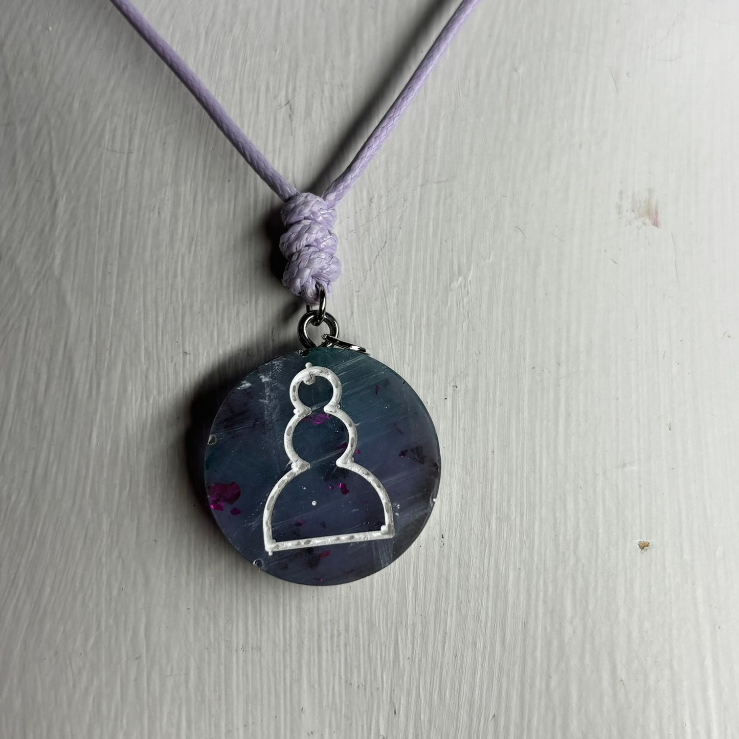 Simple Blue/Purple Pawn - Handmade Resin Chess Necklace