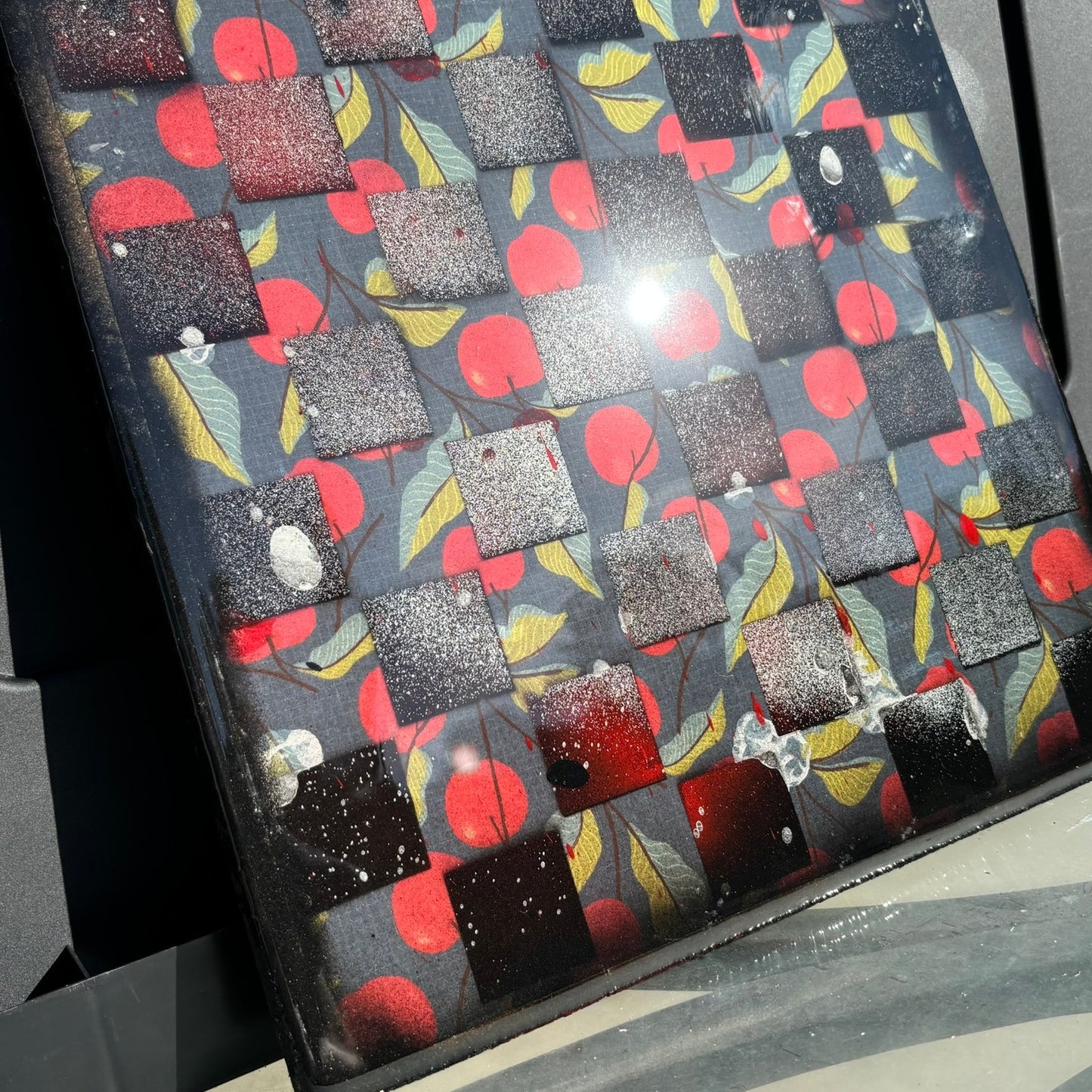 Cherry Pop Chrome - Resin Coated Chess Board