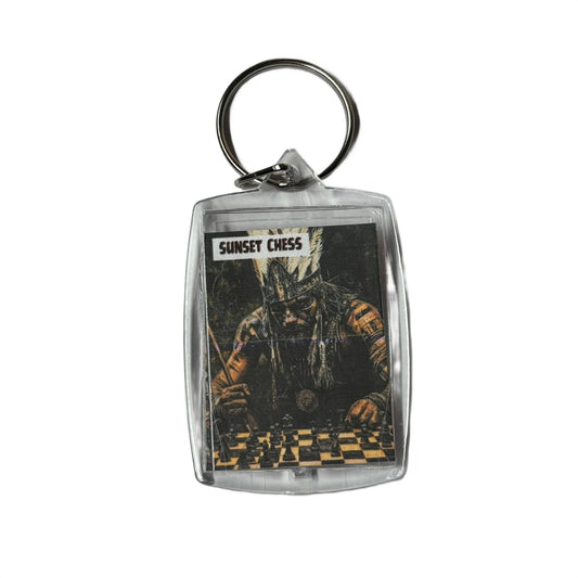 Lone Warrior - Sunset Chess Photo Keychain
