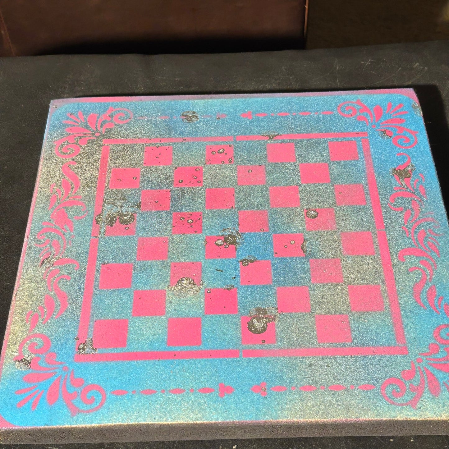 Sky Blue Pink- Painted Chess Set