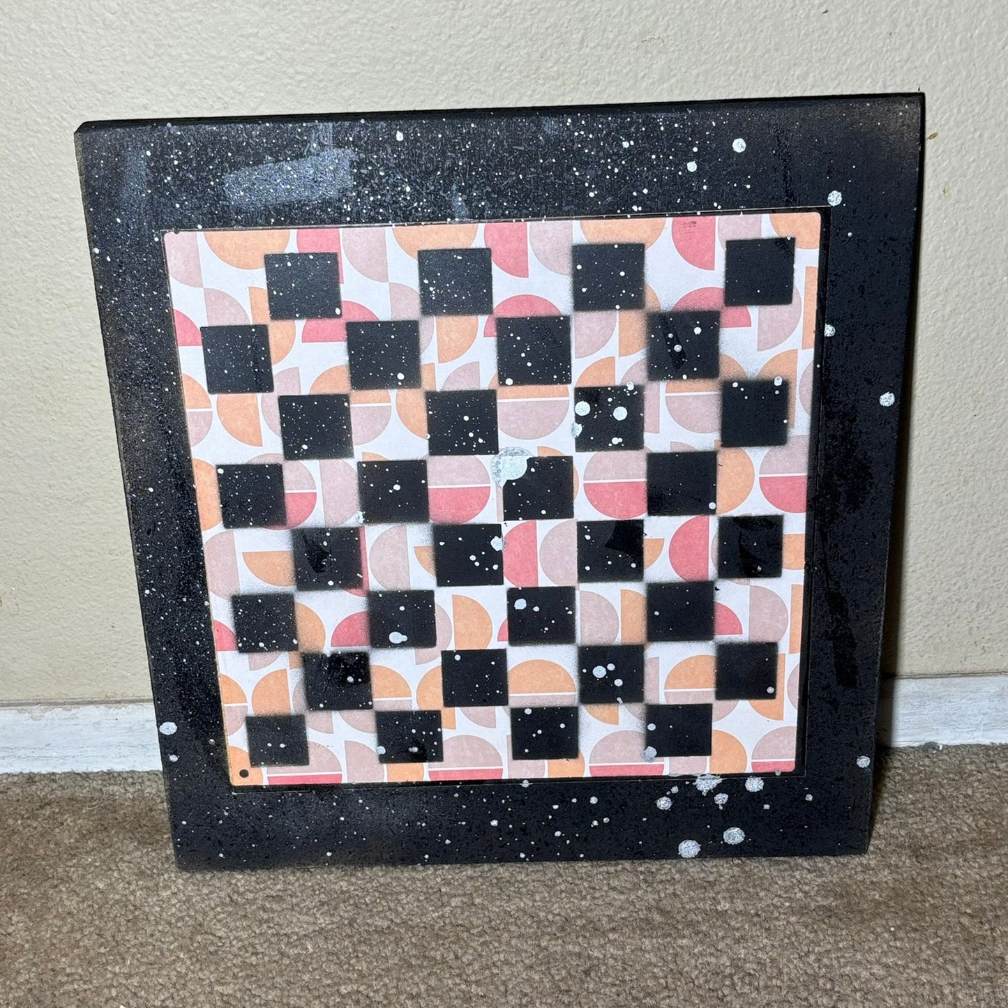 Peach Pattern - Large Scrapbook Chess Board