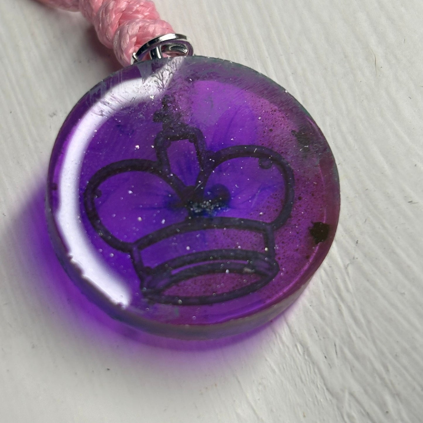Royal Purple King - Handmade Resin Chess Necklace