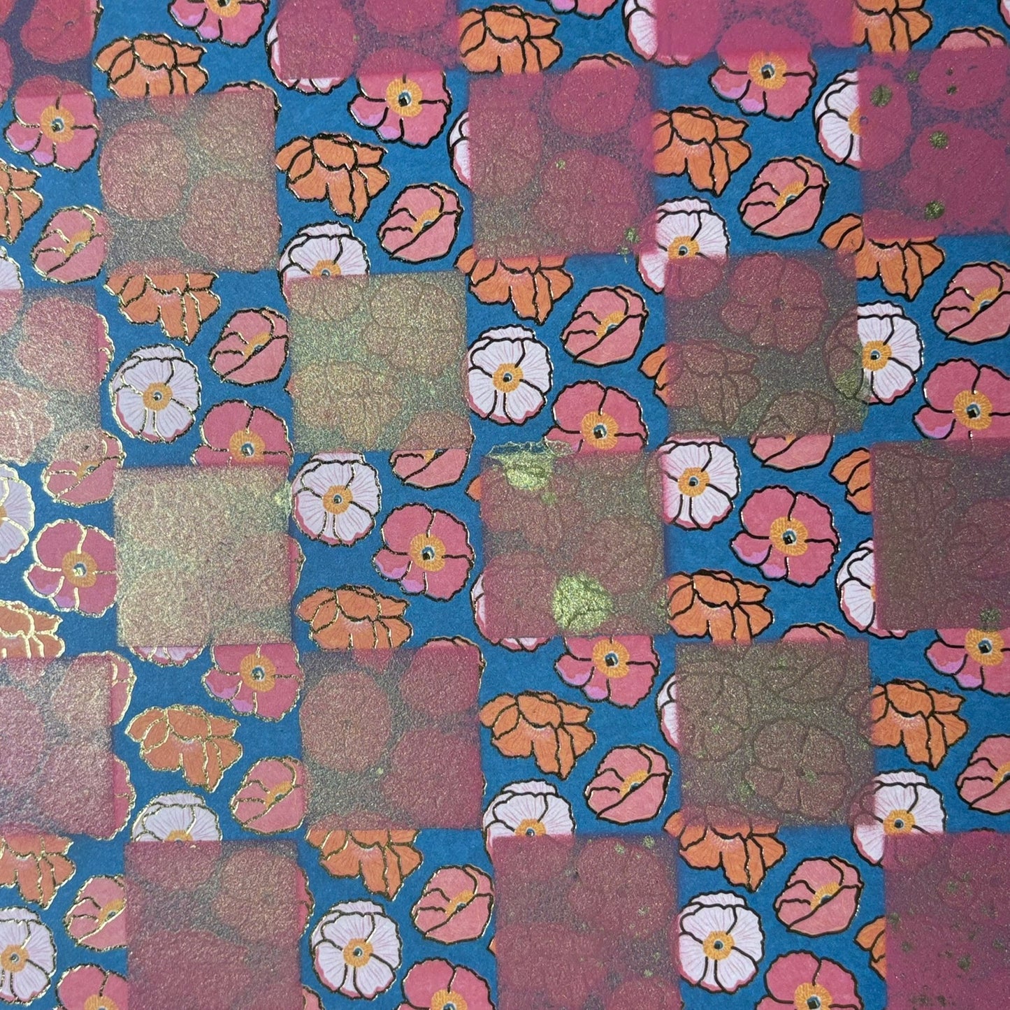 Pink Shade Flowers - Scrapbook Chess Board