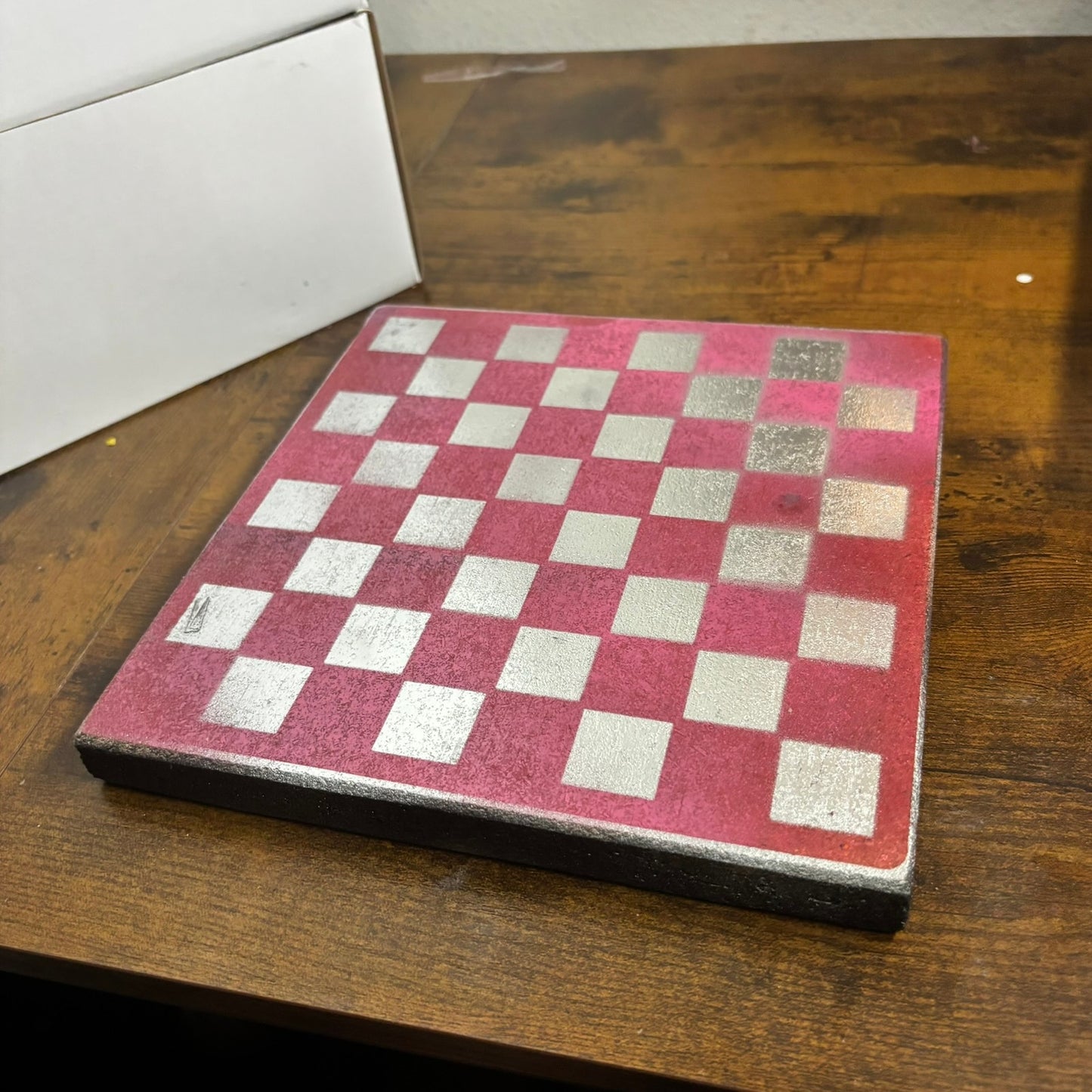Pink Chrome - Painted Double Sided Chess Board
