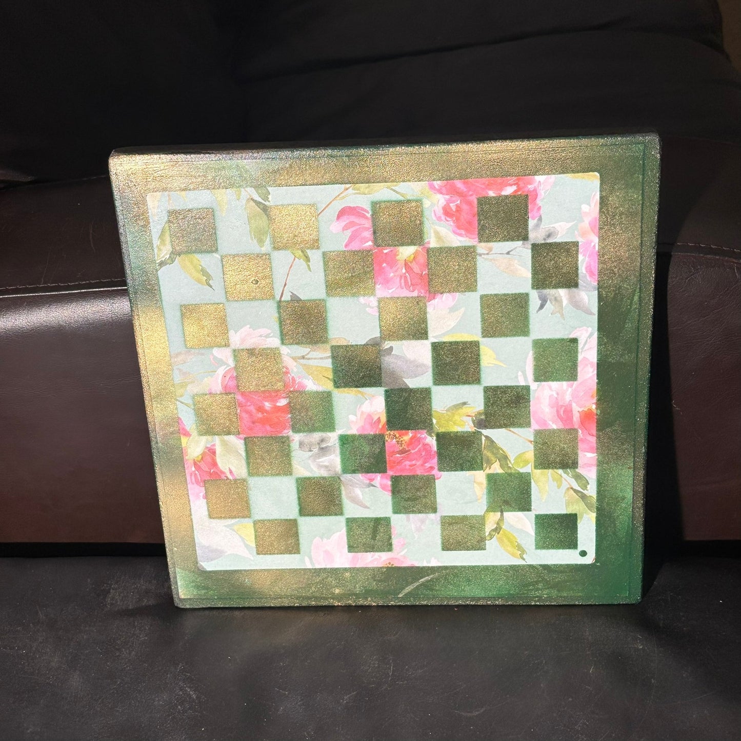 Nature Green Flowers - Scrapbook Chess Board