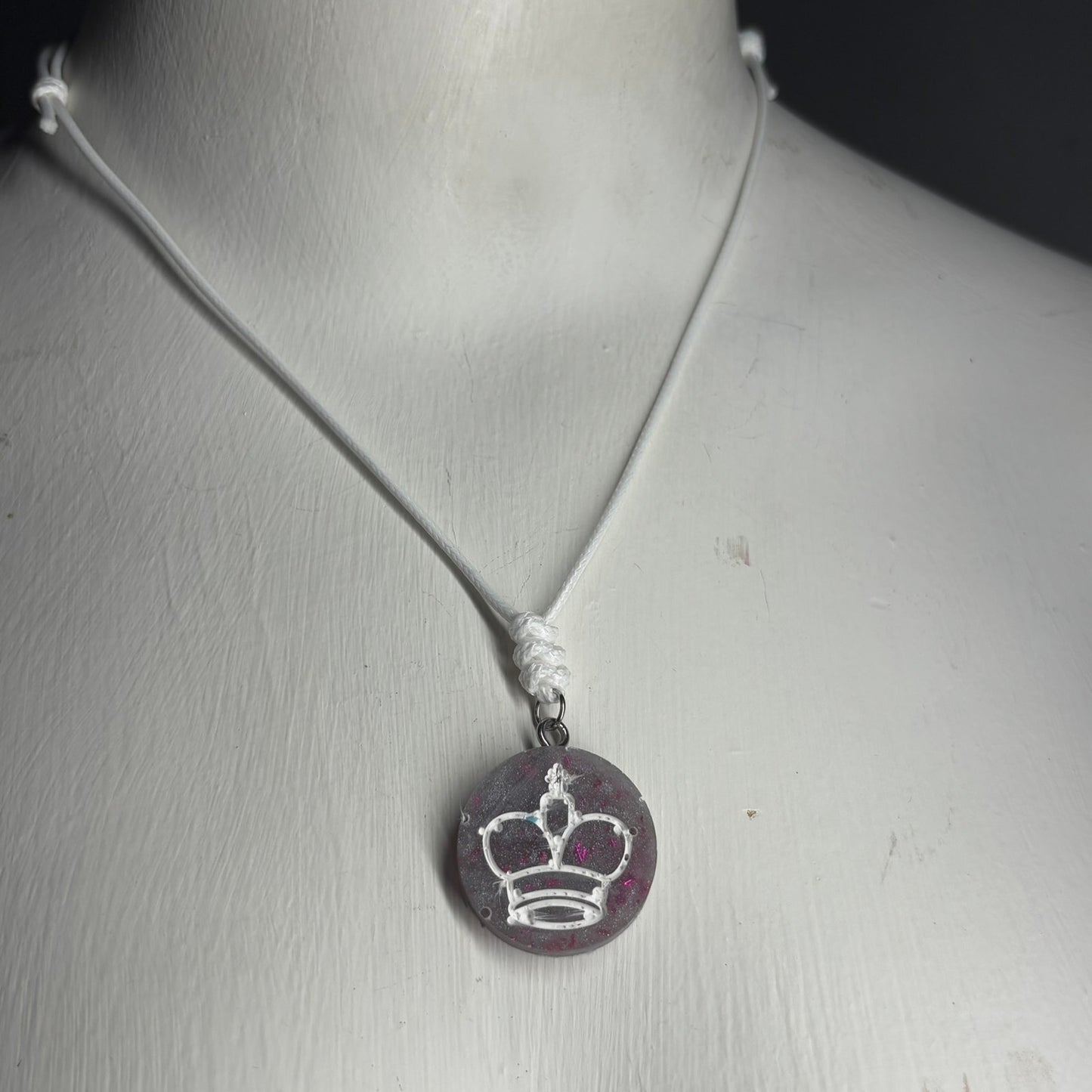 Light Purple King - Handmade Resin Chess Necklace
