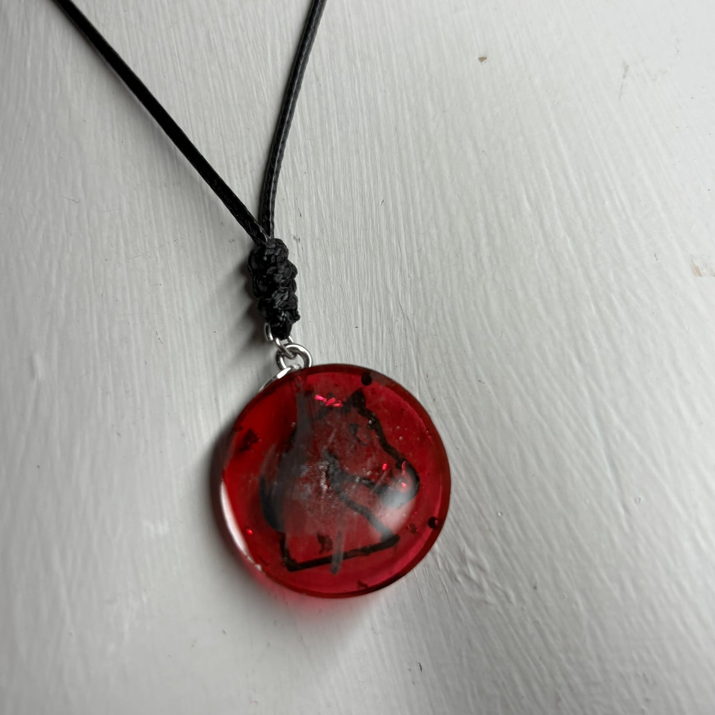 Red Knight - Handmade Resin Chess Necklace