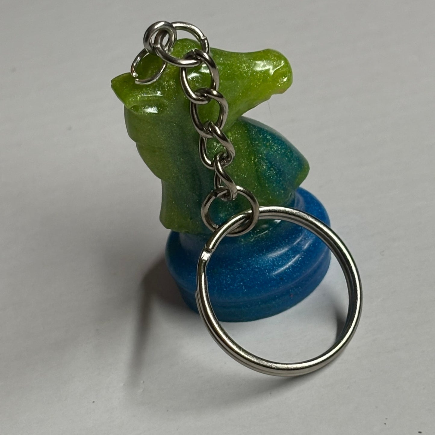 Green Swivel Knight - Handmade Resin Keychain