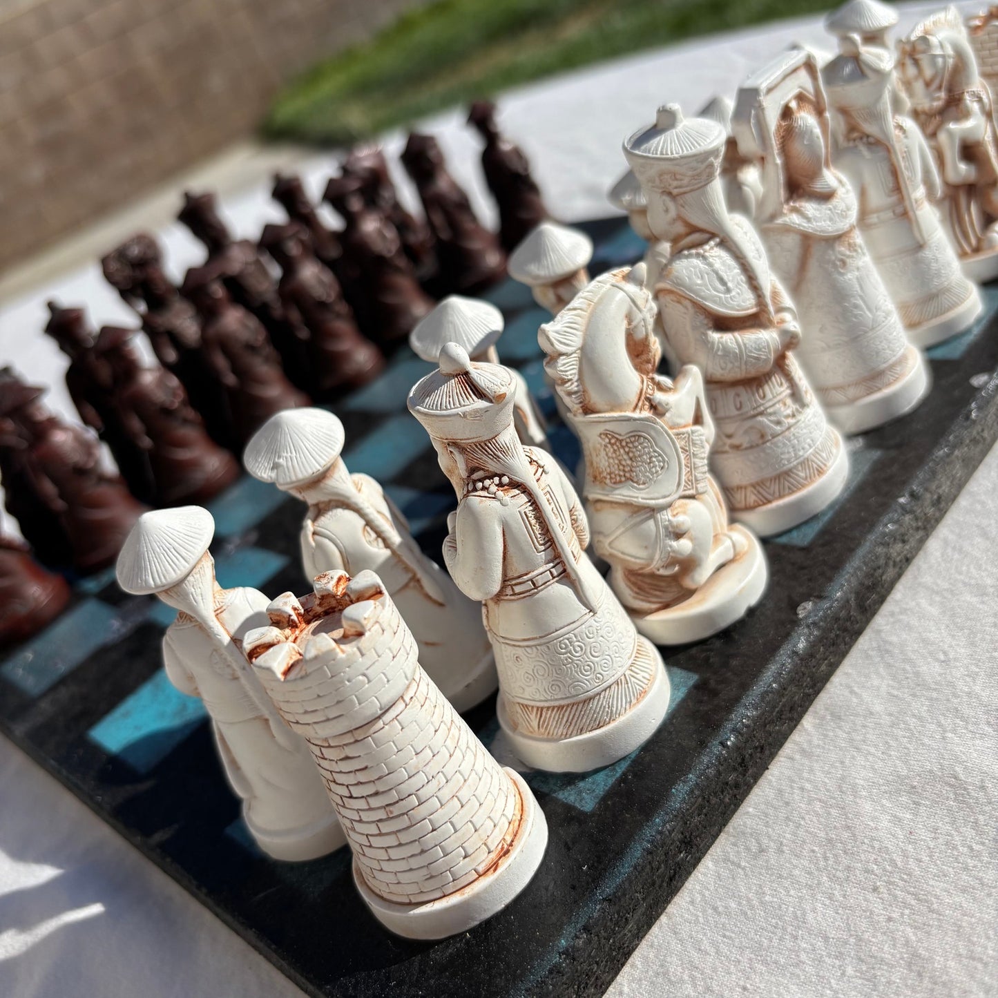 Black & Blue Chrome Drip - Chinese Edition Chess Set