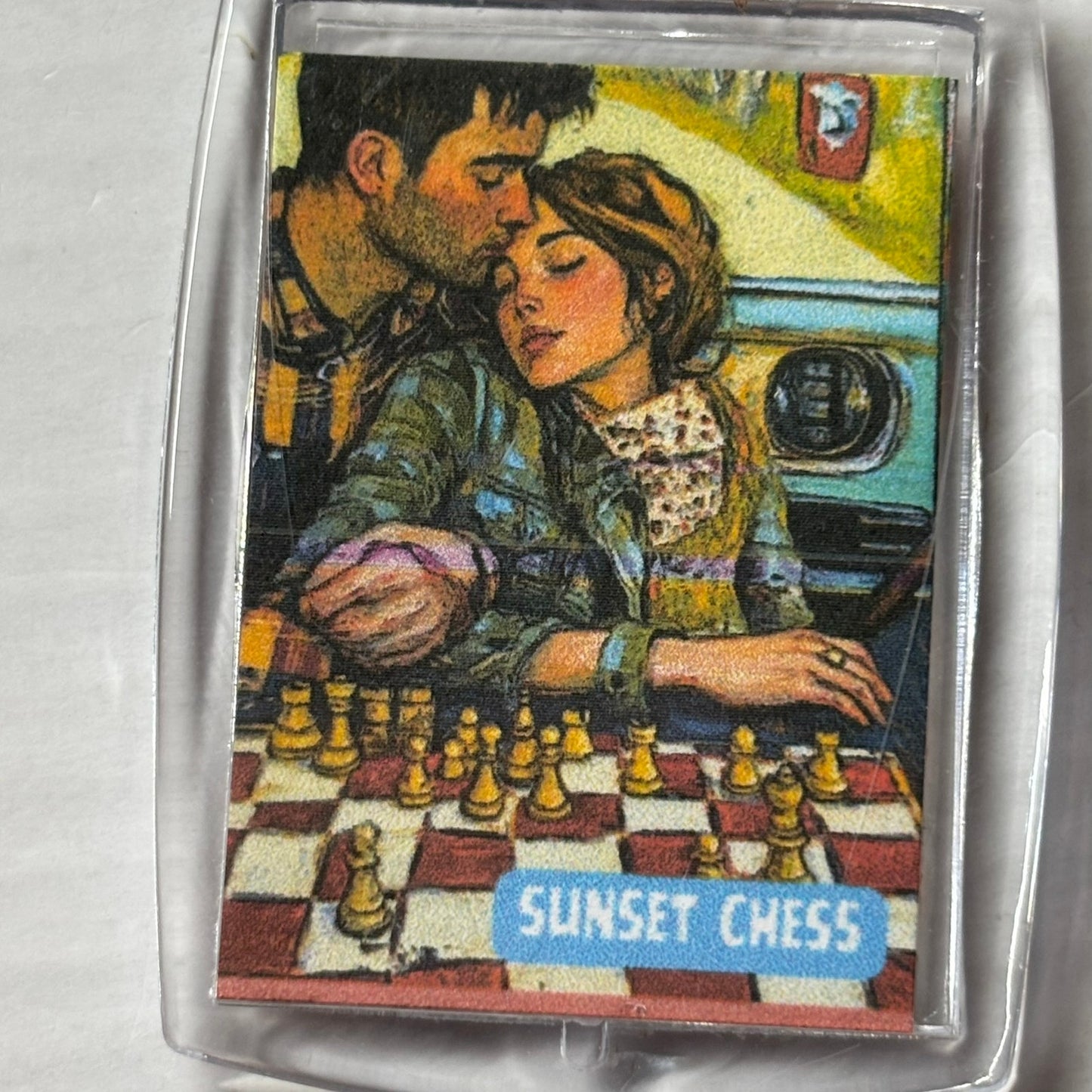 Young Love - Chess  Photo Keychain