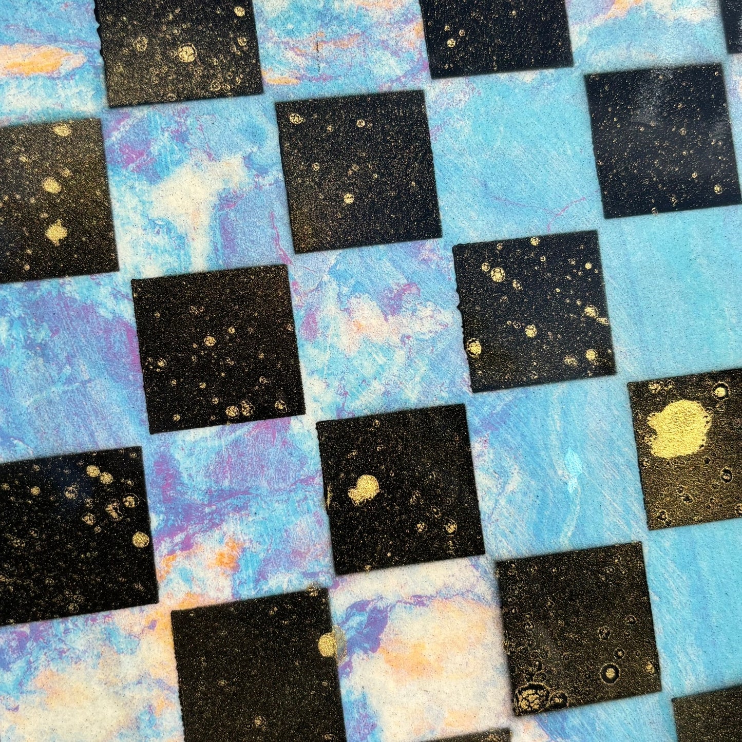 Marble Blue - Resin Coated Chess Board