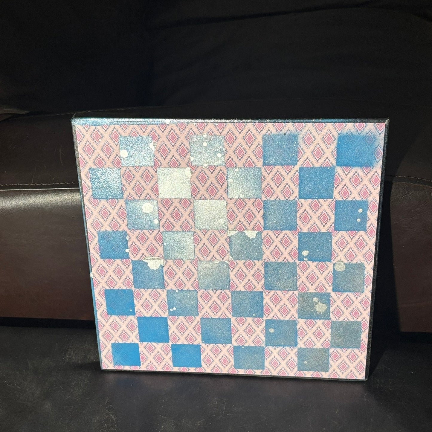 Pink & Blue - Scrapbook Chess Board