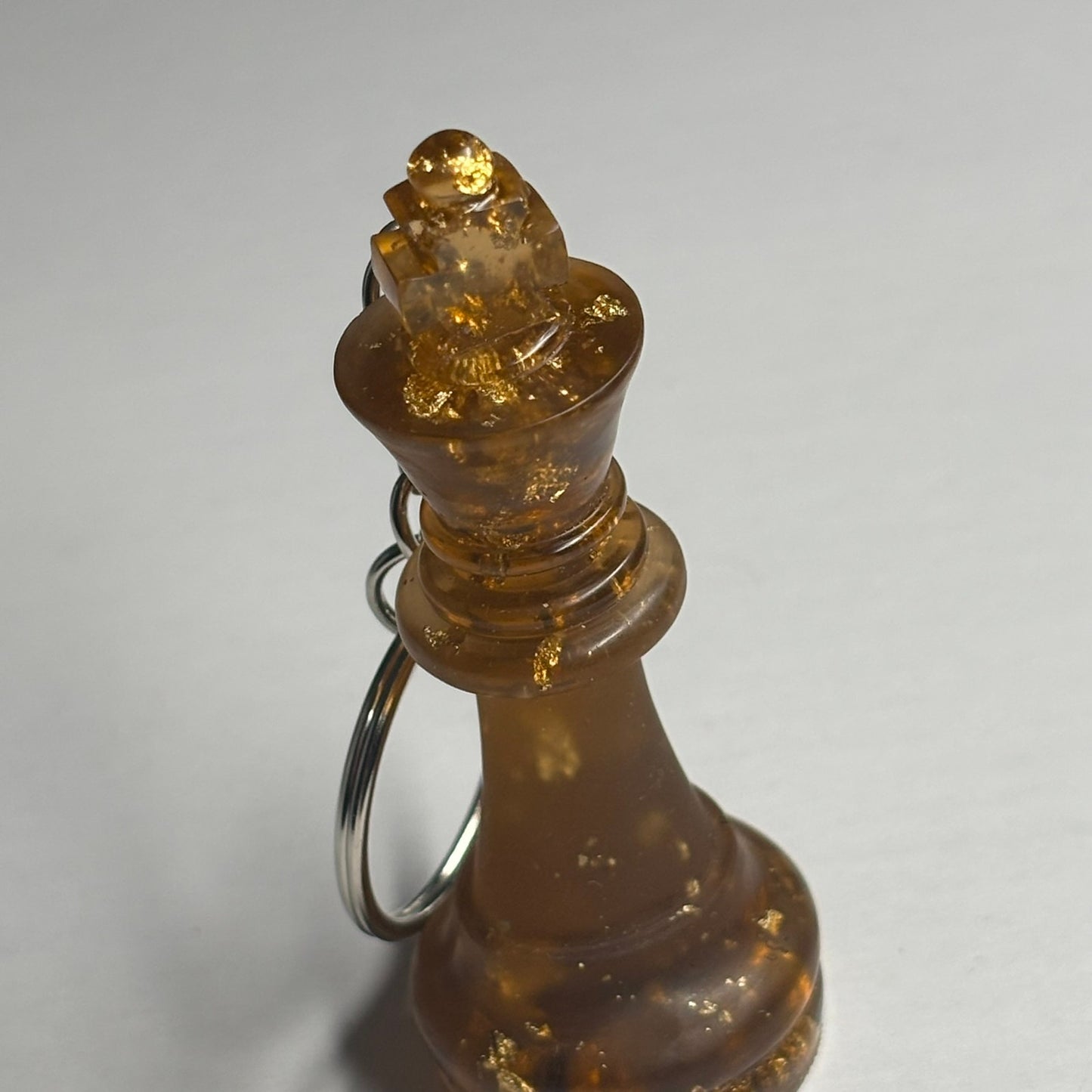 Amber Colored King - Handmade Resin Keychain