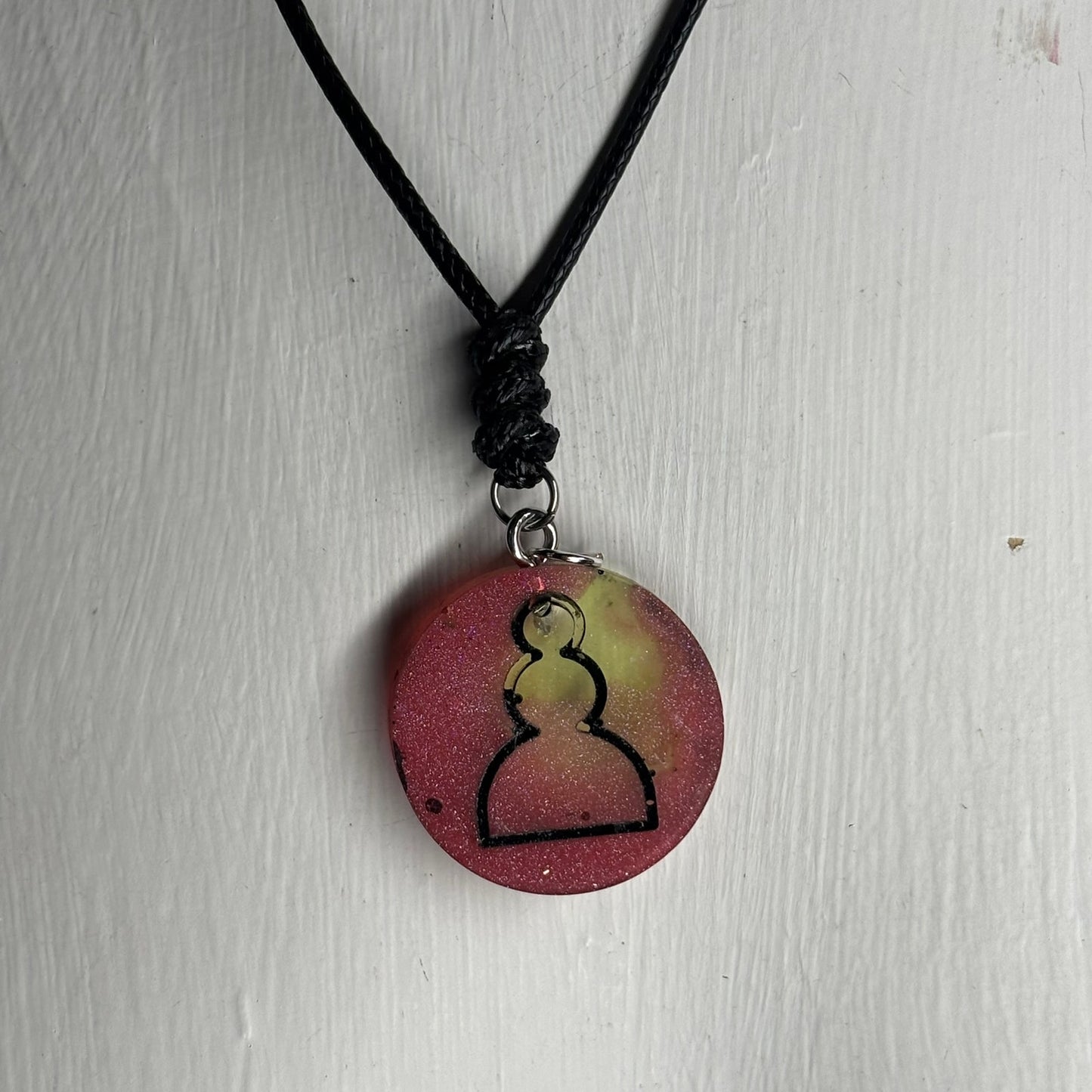 Red Blush Pawn - Handmade Resin Chess Necklace