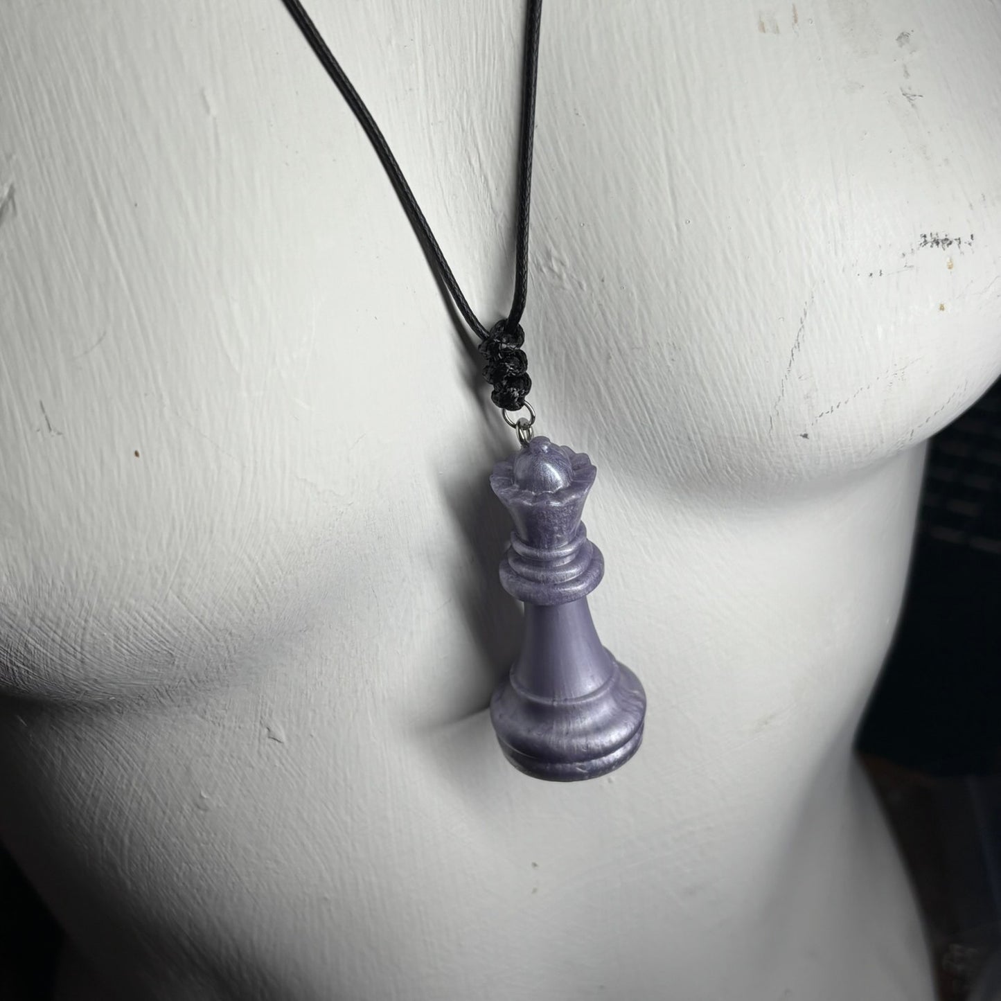 Purple Queen - Handmade Resin Chess Necklace