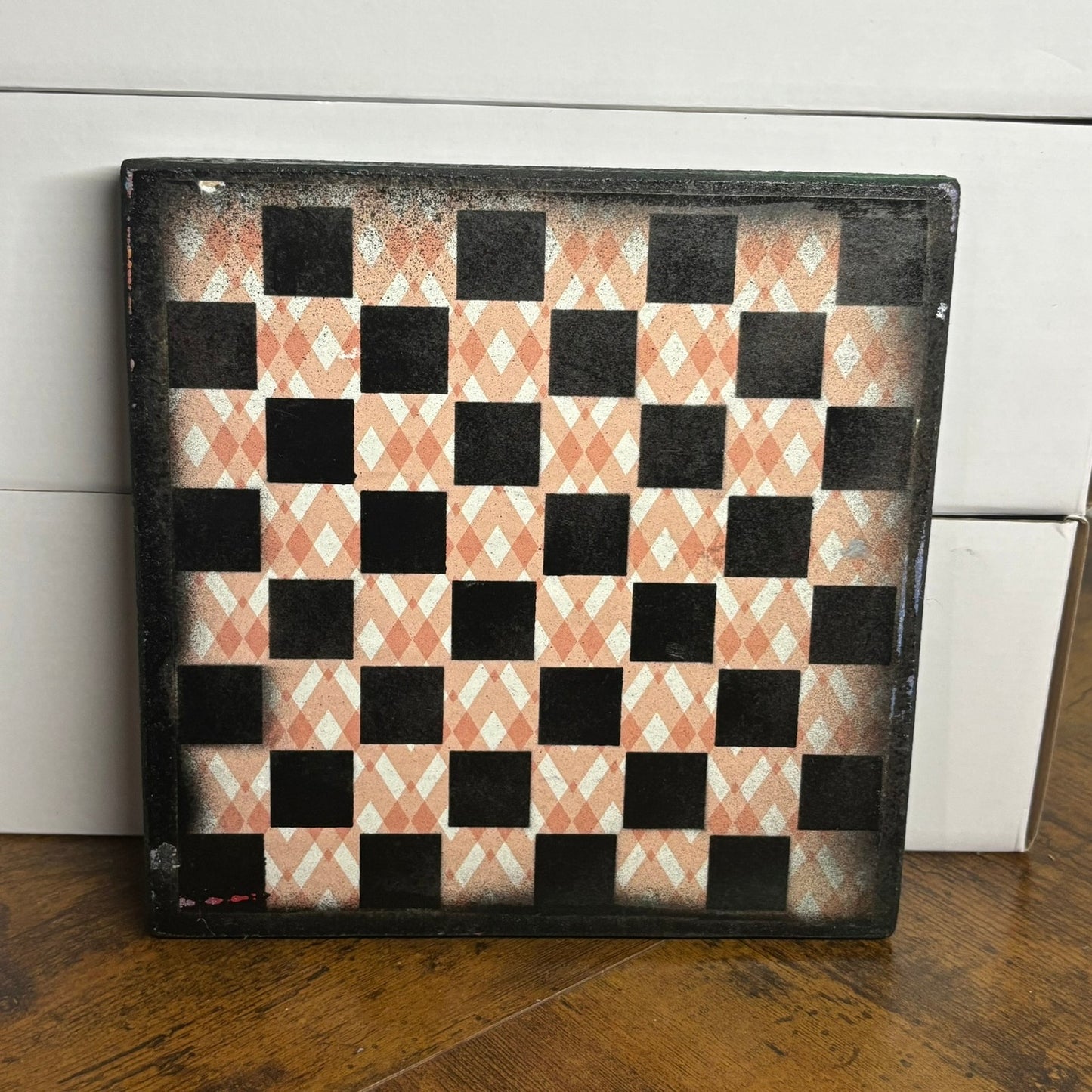 Green & Black Chrome Drip - Painted Double Sided Chess Board