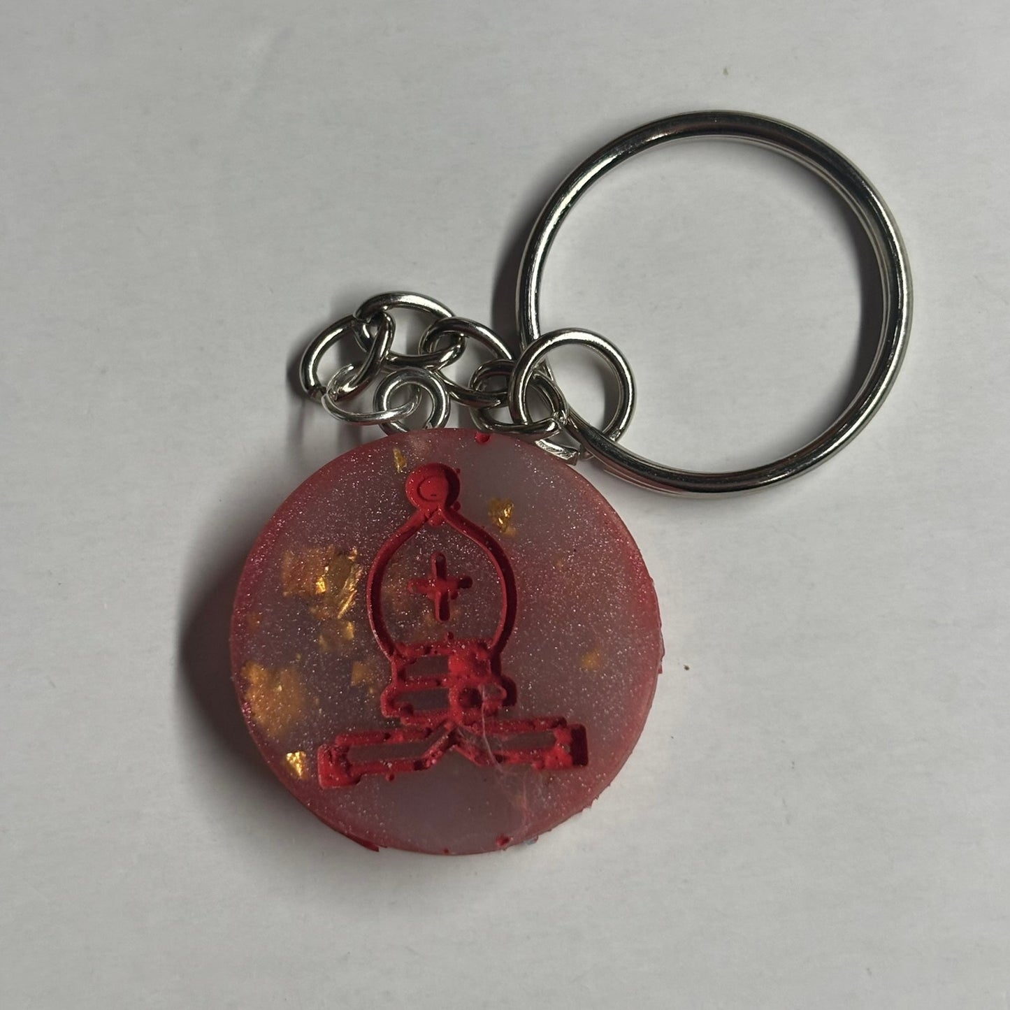 Amber Red Bishop - Handmade Resin Keychain