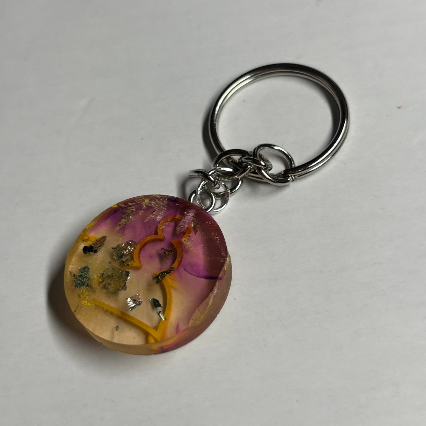 Pink Yellow Pawn Mesh - Handmade Resin Keychain