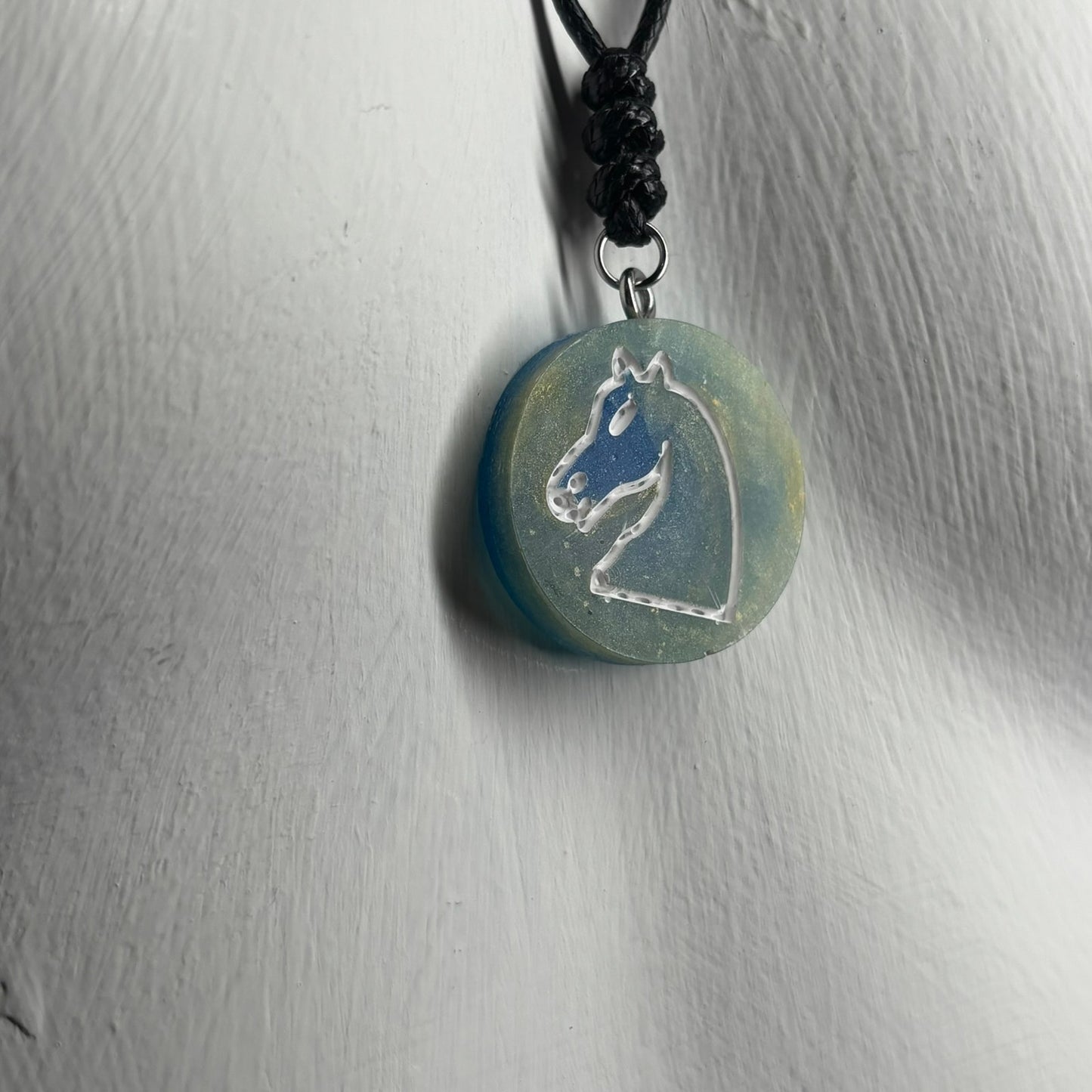 Swampy Knight - Handmade Resin Chess Necklace