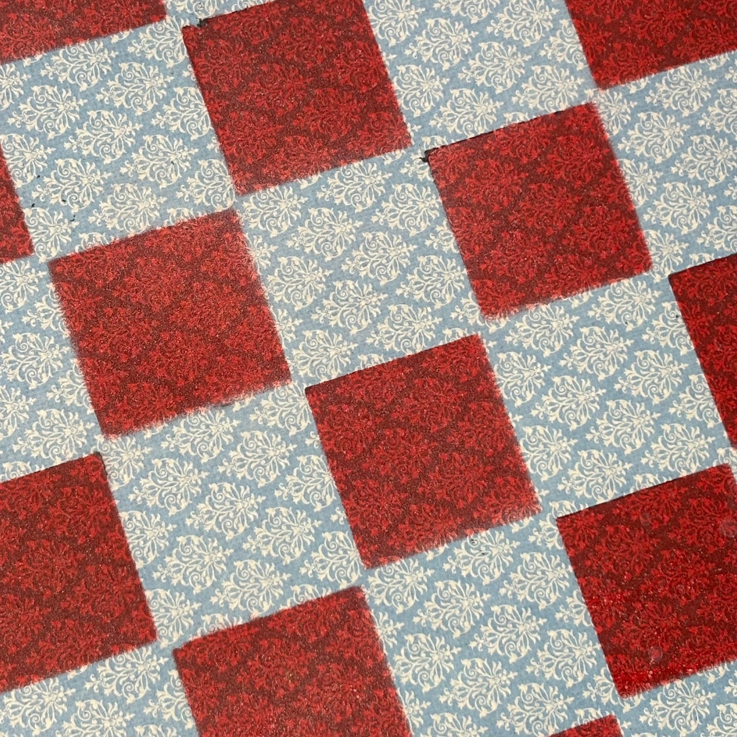 Light Blue & Red - Scrapbook Chess Board