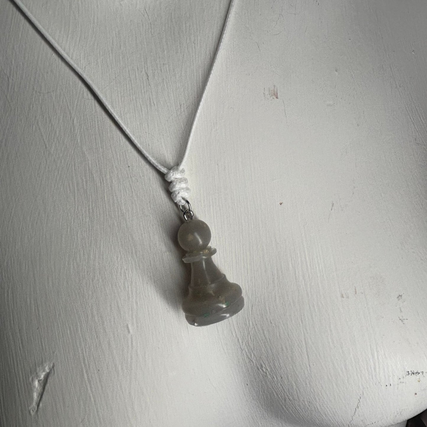 Ice White Pawn - Handmade Resin Chess Necklace