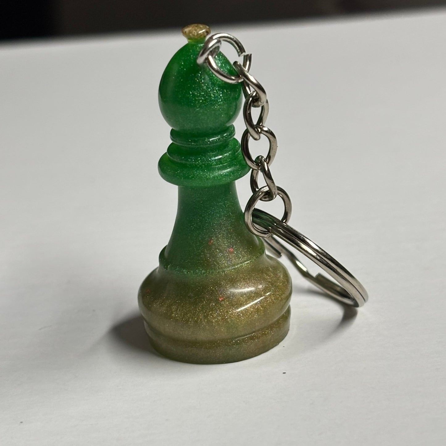 Brown Green Bishop - Handmade Resin Keychain