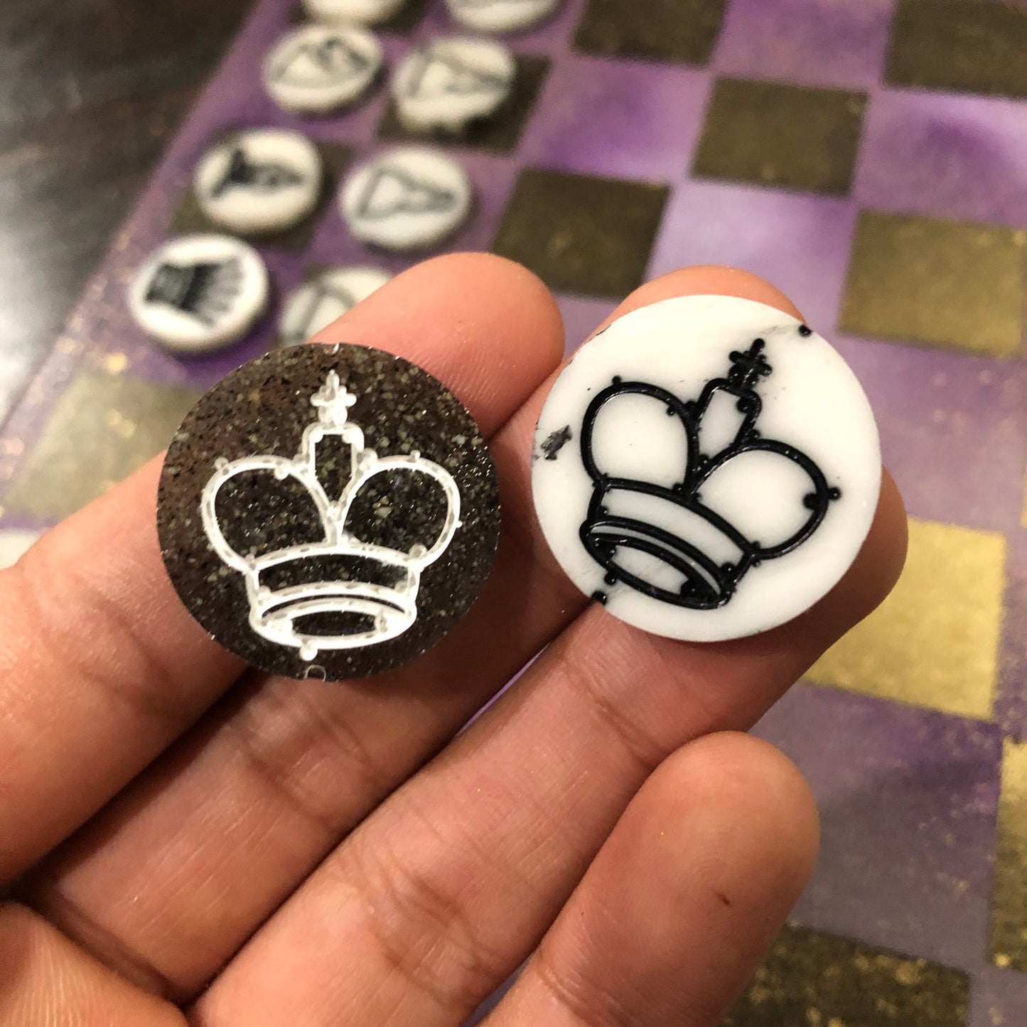 Golden Purple Galaxy - Painted Chess Set